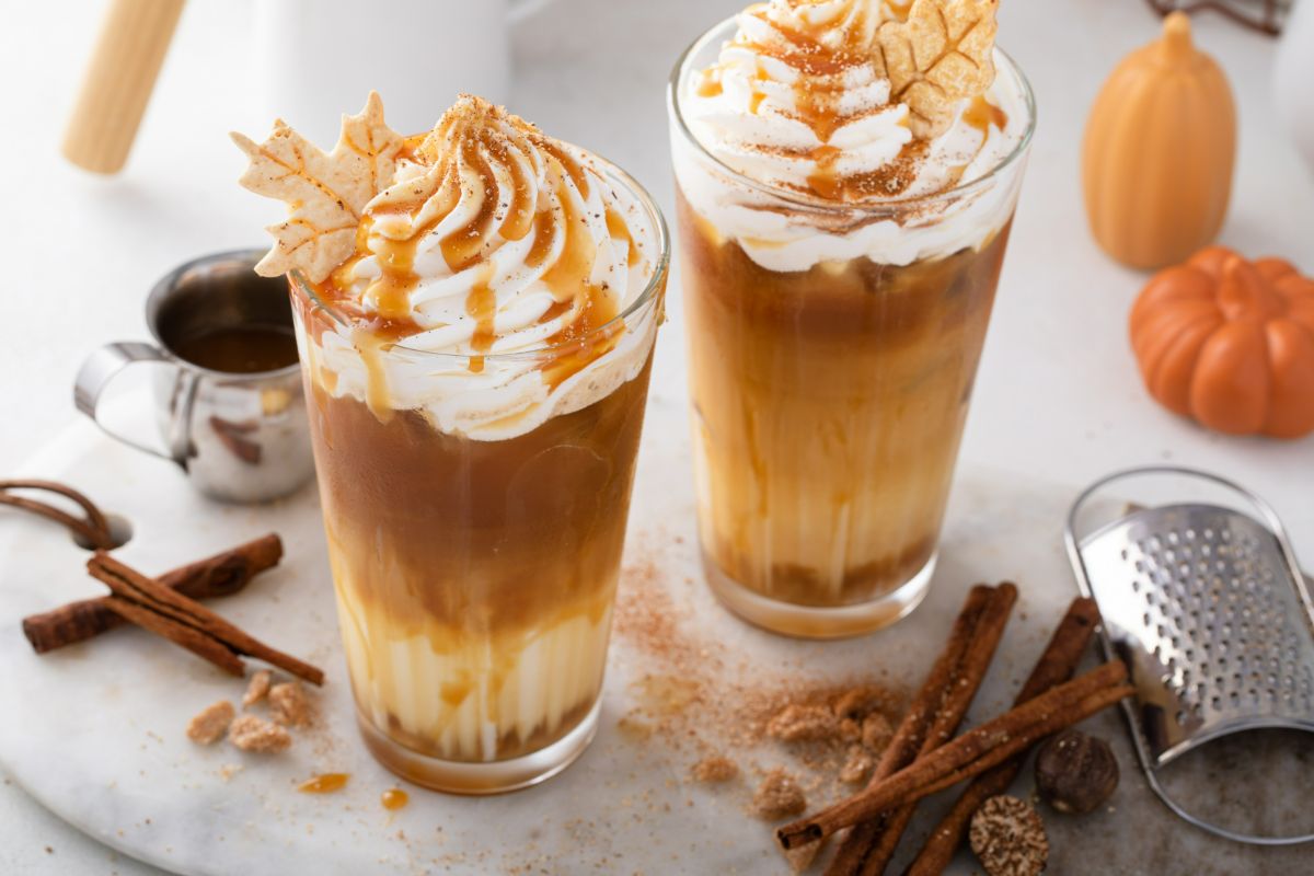 Iced caramel latte